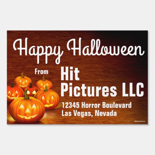Halloween Pumpkin Carving Funny Business Yard Sign