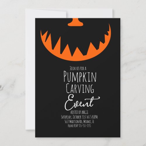 Halloween Pumpkin Carving Party Event Spooky Invitation