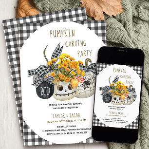 Halloween Pumpkin Carving Party Farmhouse Pumpkins Invitation