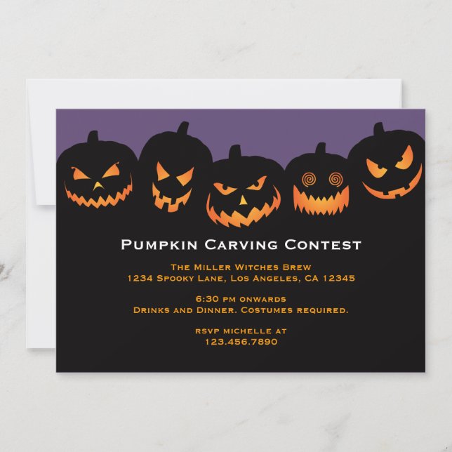 Halloween Pumpkin Carving Party Invitation (Front)