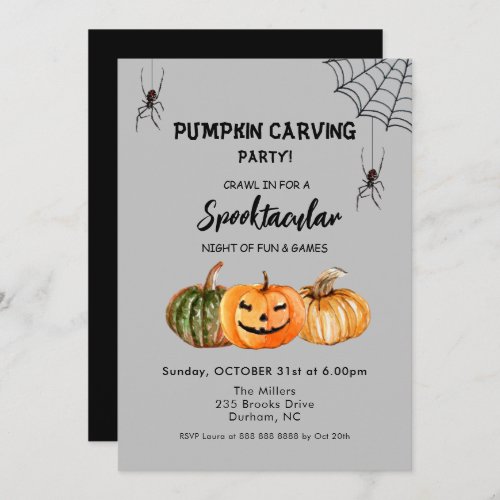 Halloween Pumpkin Carving Party  Invitation