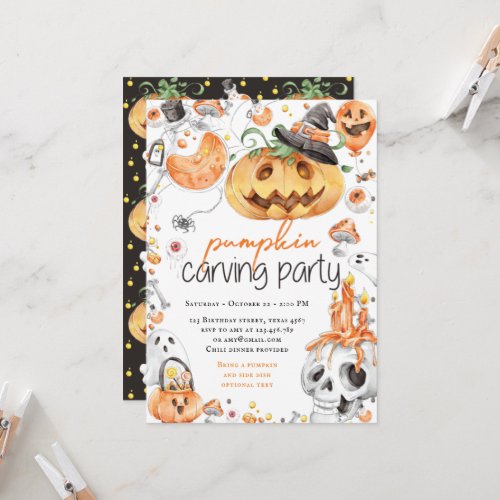 Halloween Pumpkin Carving Party Invitation