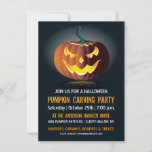 Halloween Pumpkin Carving Party Invitation<br><div class="desc">A glowing jack-o-lantern with a sinister smile invites you to a Halloween Pumpkin Carving Party. All of the text can be change by "customizing it". Great for an adult or kids spooky Halloween Party or Birthday Party. Please check my store for more like this.</div>