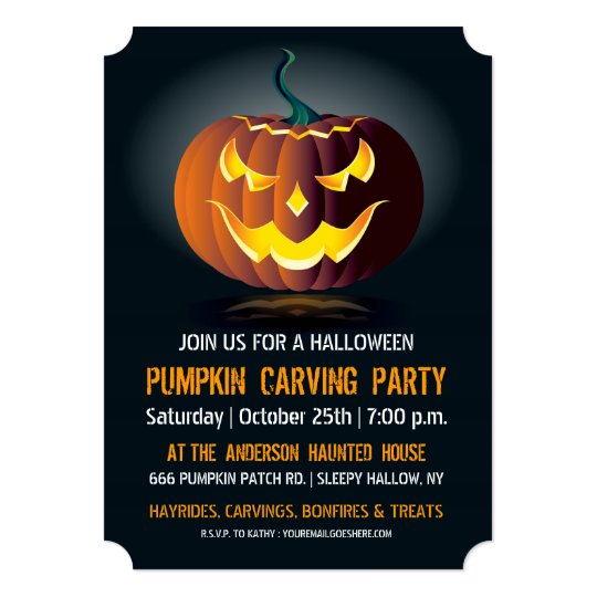 halloween pumpkin carving party invitation zazzle com