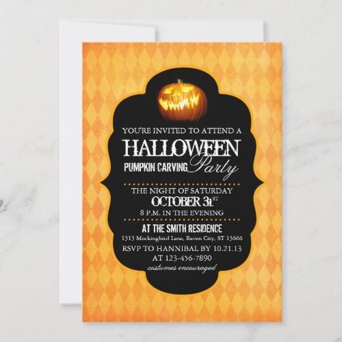 Halloween Pumpkin Carving Party Invitation