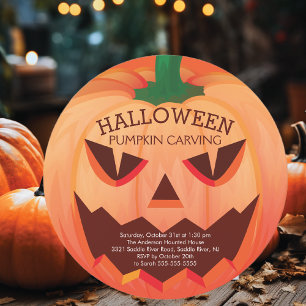 Halloween Pumpkin Carving Party Invitation