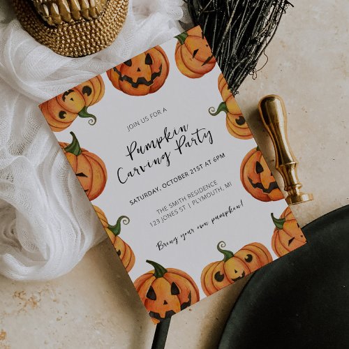 Halloween Pumpkin Carving Party Invitation