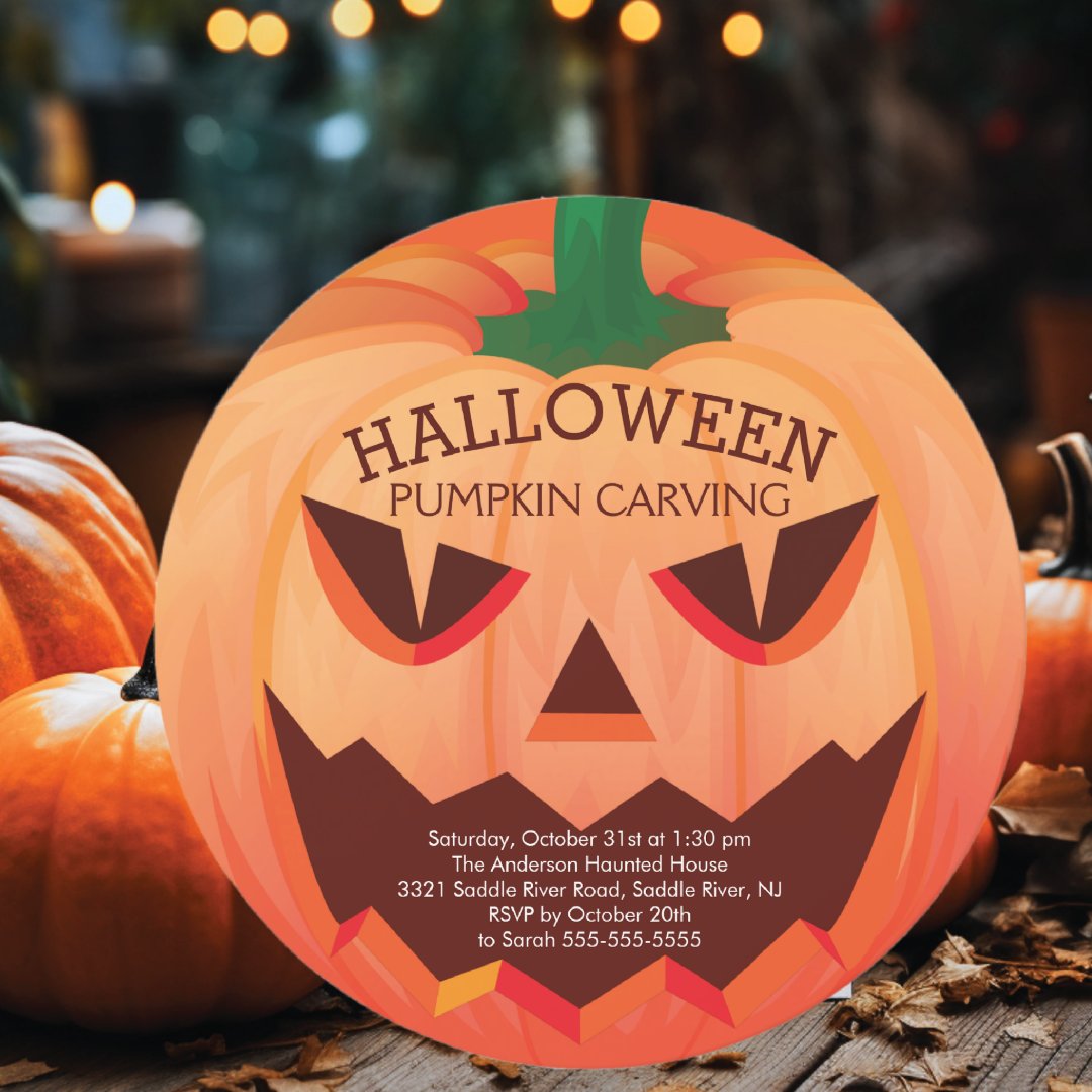 Halloween Pumpkin Carving Party Invitation (Creator Uploaded)