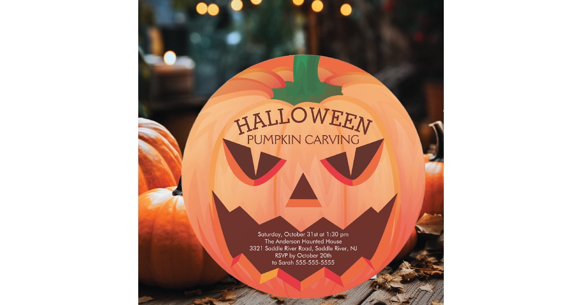 Halloween Pumpkin Carving Party Invitation | Zazzle