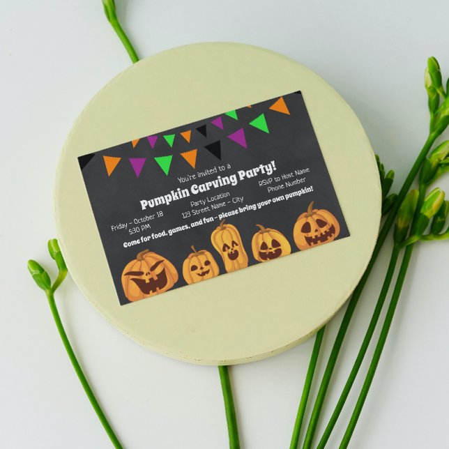 Halloween Pumpkin Carving Party Invitation (Creator Uploaded)