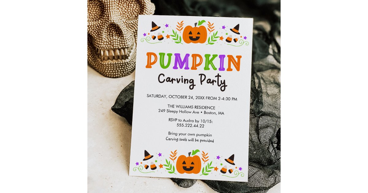 Halloween Pumpkin Carving Party Invitation | Zazzle