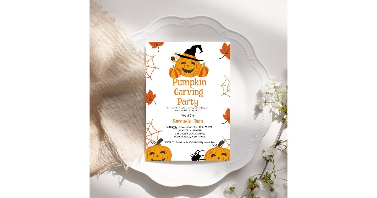 Halloween Pumpkin Carving Party Invitation | Zazzle