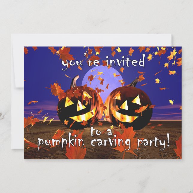 Halloween Pumpkin Carving Party Invitation (Front)