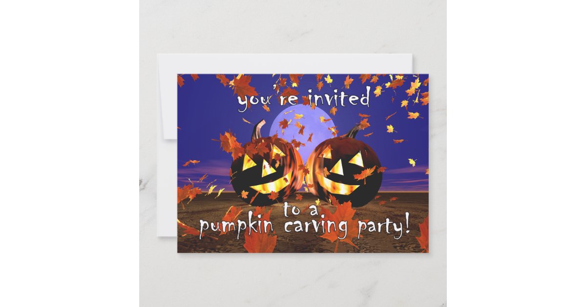 Halloween Pumpkin Carving Party Invitation | Zazzle
