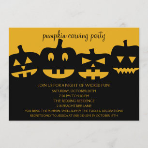 Halloween Pumpkin Carving Party Invitations
