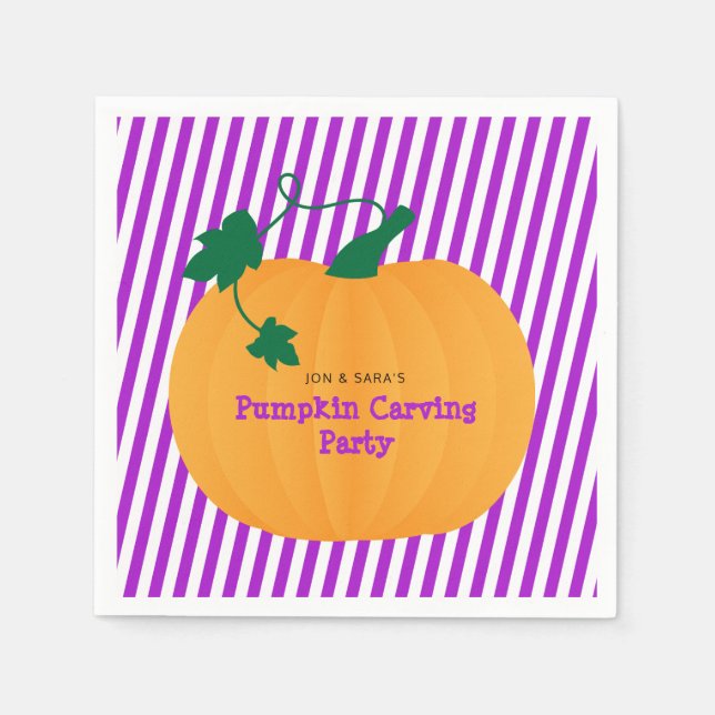 Halloween Pumpkin Carving Party Napkins (Front)