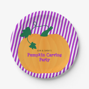 Halloween Pumpkin Carving Party Paper Plates