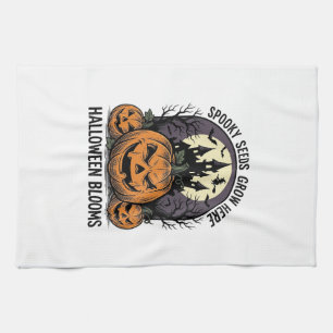 Halloween Pumpkin Castle Vintage Spooky Shirt_1 Kitchen Towel