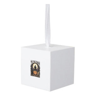Halloween Pumpkin Cat Haunted Vintage Season Scene Cube Ornament