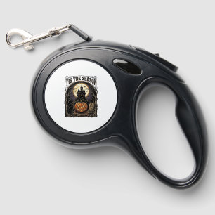 Halloween Pumpkin Cat Haunted Vintage Season Scene Retractable Pet Leash