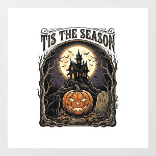 Halloween Pumpkin Cat Haunted Vintage Season Scene Window Cling