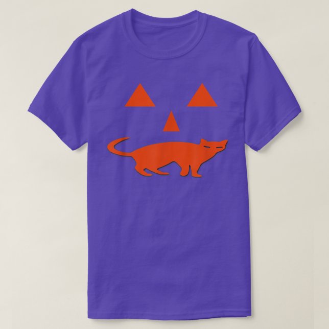 Halloween Pumpkin Cat Jack-o-Lantern - Fun Spooky  T-Shirt (Design Front)