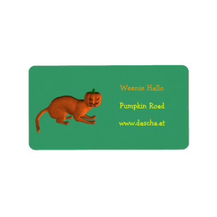 Halloween Pumpkin Cat Label