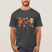 Halloween pumpkin cat skull vintage T-Shirt