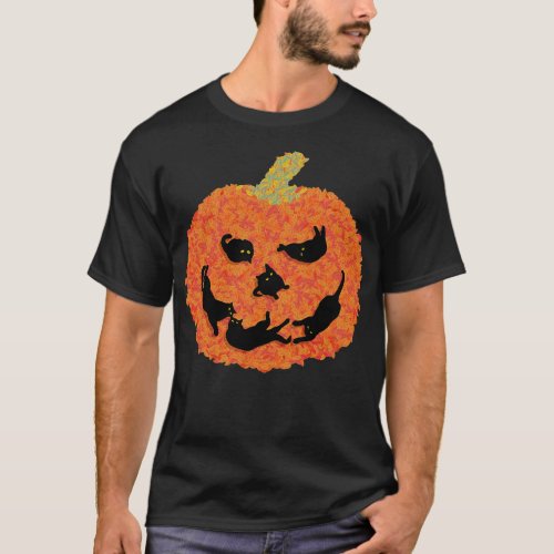 Halloween Pumpkin Cat T_Shirt