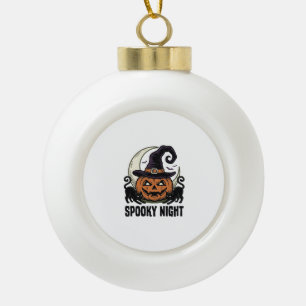 Halloween Pumpkin Cat Witch Hat Vintage Shirt_1 Ceramic Ball Christmas Ornament