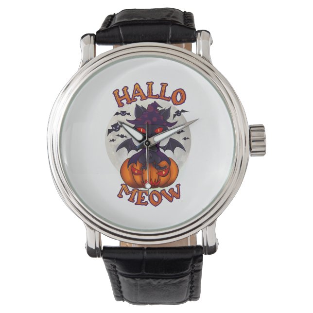 Halloween Pumpkin Catoween Watch (Front)