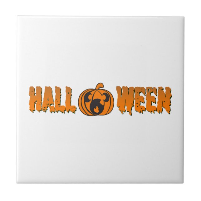 Halloween Pumpkin                         Ceramic Tile (Front)