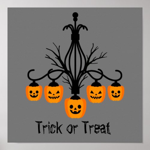 Halloween pumpkin chandelier poster