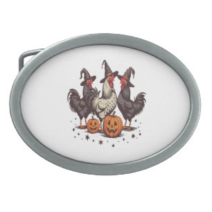 Halloween Pumpkin Chicken Witch Fall Belt Buckle