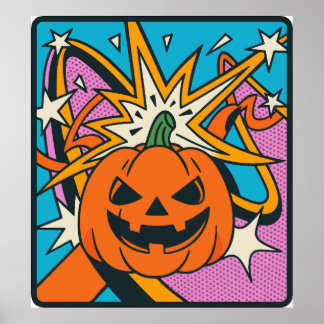 Halloween pumpkin clipart PNG, spooky jack o lante Poster