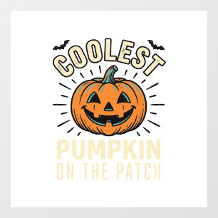 Halloween Pumpkin Coolest On The Patch Vintage_1 Window Cling
