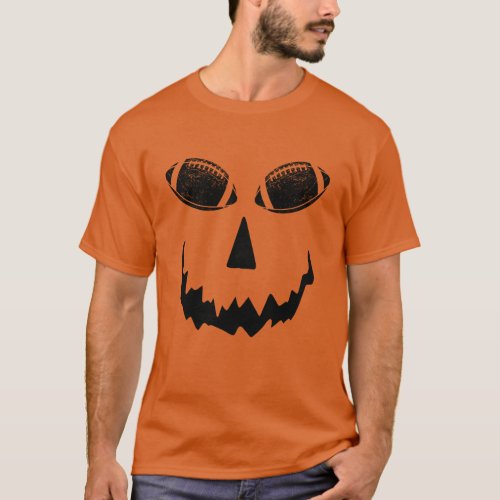 Halloween pumpkin Costume Football lover  T_Shirt