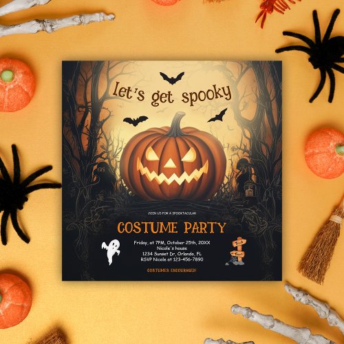 Halloween Pumpkin Costume Party Invitation