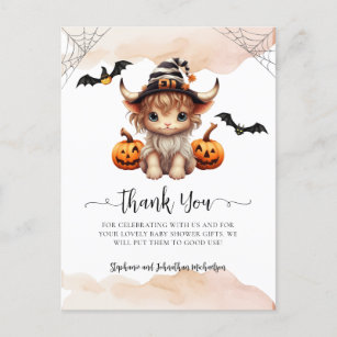 Halloween Pumpkin Cow Little Boo Baby  Postcard