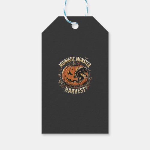 Halloween Pumpkin Creature Night Gift Tags