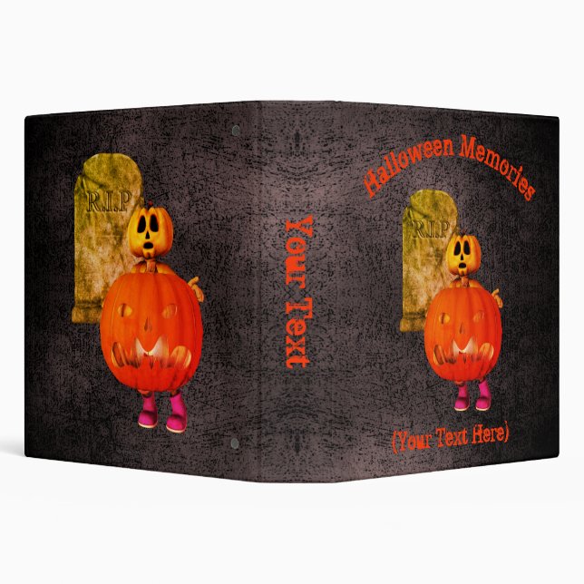 Halloween Pumpkin Creature Personalized       3 Ring Binder (Background)