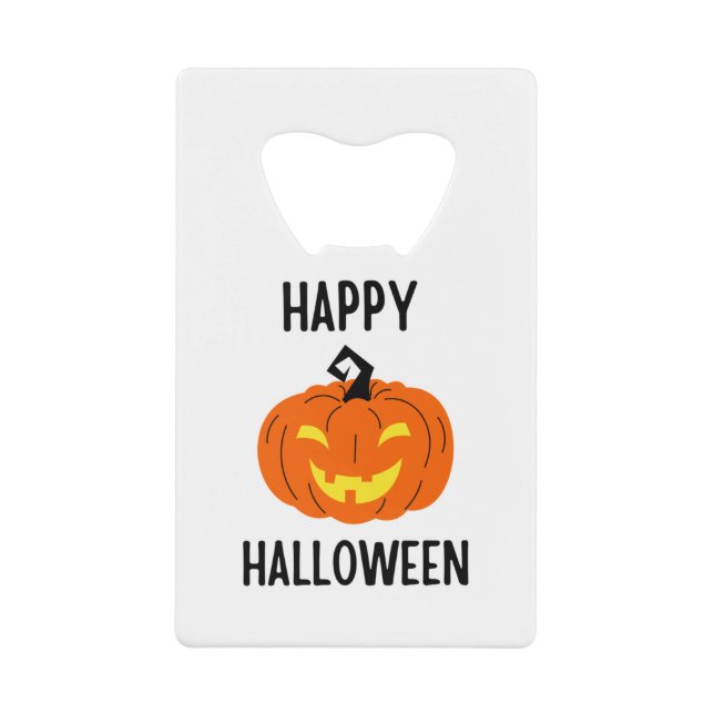 Halloween Pumpkin Credit Card Bottle Opener (Front)