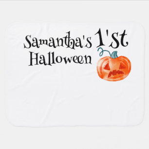 Halloween Pumpkin Custom Baby Photo Backdrop Blanket