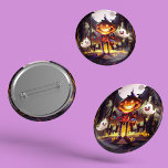 Halloween Pumpkin Cute Ghosts Moon Scary Forest Button<br><div class="desc">Halloween Pumpkin Cute Ghosts Moon Scary Forest Buttons features a cute pumpkin head and ghosts going on a trick or treat through a spooky forest. Perfect for your Halloween party. Designed by ©Evco Holidays www.zazzle.com/store/evcoholidays</div>