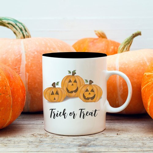 Halloween Pumpkin Cute Jack Olanterns Funny  Two_Tone Coffee Mug