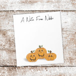 Halloween Pumpkin Cute Jack O'lanterns Whimsical  Notepad<br><div class="desc">Trick or Treat Fun with these whimsical Jack O Lanterns, this design features Halloween pumpkin cute simple fall, jack o'lanterns o lanterns lanterns, whimsical fun funny humor, simple minimalist minimal typography, whimsical calligraphy script font text, home office business party favor, family gift custom customize the name, a note from your...</div>