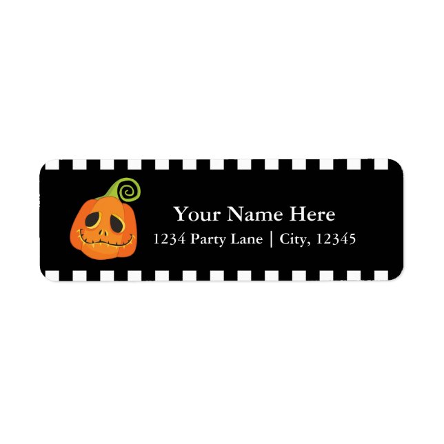 Halloween Pumpkin Cute Whimsical Invitation Label (Front)
