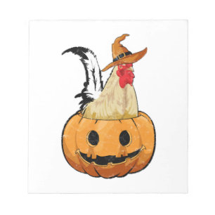 Halloween Pumpkin Cute Witch Chicken Notepad