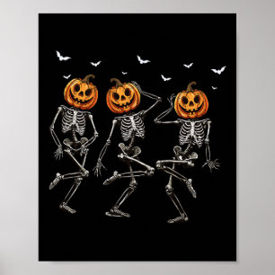 Halloween Pumpkin Dancing Skeleton Costume Women M Poster