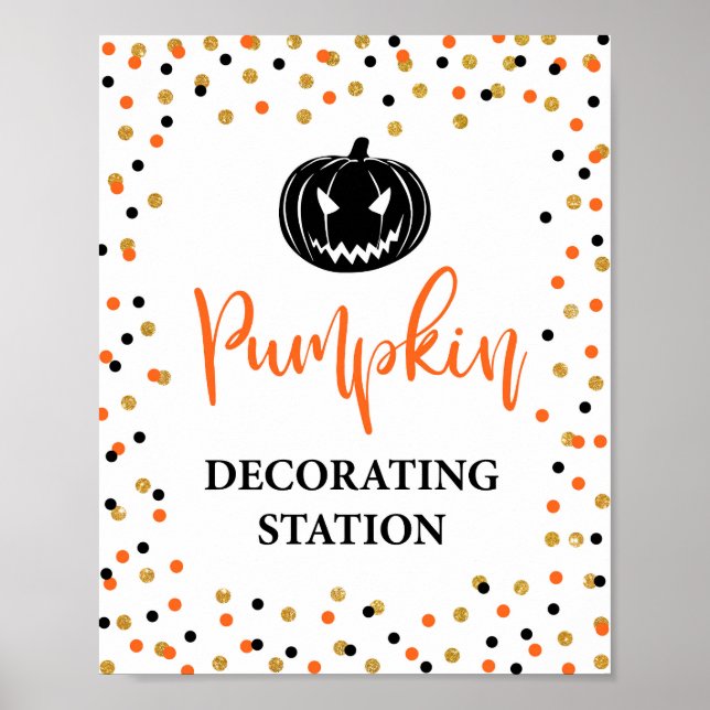 Halloween Pumpkin Decorating Station Sign (Front)